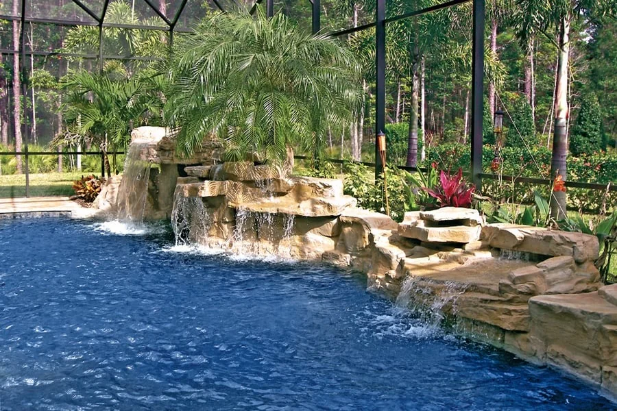 Tropical-Inspired Pools with Lush Greenery